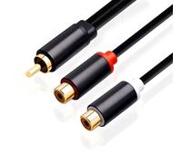Cables Cinch Y Cable RCA,0,2m Audio RCA Y-Adaptador Distribuidor Cable,Aux 1x Conector RCA Cinch Macho a 2x RCA Cinch Hembra,Distribuidor De Audio Para Subwoofer,Radio,Televisión,Equipo De Música
