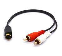 Cables de audio S-Video a 2-RCA - Conector S-VHS macho de 4 pines a dos conectores RCA macho, cable de extensión divisor en Y