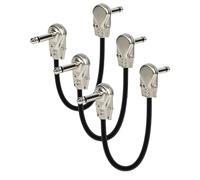 Cables de conexión de guitarra - Cable de pedal | Efectos del pedal de guitarra de 6 pulgadas | 3 x Patch en ángulo derecho Cord estéreo | Cable de instrumentos portátil de cobre para estudio de