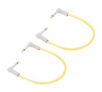 Cables de Conexión de Guitarra de 12 Pulgadas, Cable de Instrumento de Pedal de Guitarra de ángulo Recto de 1/4 Pulgadas, Cable de Efecto de Cobre Puro, 2 uds. (YELLOW)