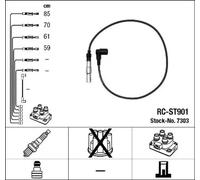 NGK Juego de cables de encendido 7303 para VOLKSWAGEN Polo/Lupo y SEAT Arosa/Inca