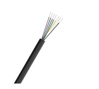 Cables de extensión 5/10/20/30m 22/24AWG 2 3 4 5 6 7 8 9 10 núcleos Cable Revestido PVC Flexible automotriz for Luces Tira Audio Altavoz(7 Core-Black,20m 22 AWG)