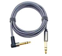 Cables de guitarra TRS de 1 m/2 m, 6,35 mm a 6,35 mm, cables estéreo para monitor de estudio, mezcladores de teclado eléctrico, cable de guitarra de ángulo recto