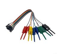 Cables de prueba de cable de analizador lógico, juego de 10 abrazaderas de gancho de aguja de 30 cm para pruebas de señal electrónica y conexión de circuito (cabeza macho)