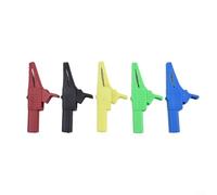 Cables de prueba de multímetro, 5 piezas de 4 mm de plátano a cocodrilo clips 1000V/32A cobre niquelado para pruebas eléctricas uso industrial