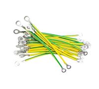 Cables de puesta a tierra solares fotovoltaicos BVR con terminales, 10 piezas con terminal AWG agujero de tierra 8 mm cable cobre flexible amarillo-verde(10awg 250mm)