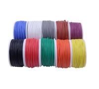 Cables de silicona multicolor, Kit de cables cobre estañado trenzados silicona resistentes al calor, multicolor, 20-30 A, 50-250 m, 5 unidades(Boxed 5,26A WG (30m x5 rolls))