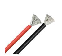 Cables de Silicona Suave for Coche, Cable eléctrico Flexible, Color Negro y Rojo, 8, 10, 12, 14, 16, 18, 20, 22, 24, 26, 28, 30 AWG, 1/2 Uds.(Black Red 1m,8AWG)