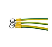 Cables de tierra, cable de puesta a tierra de 10 hilos de color bicolor amarillo verde, puente, cobre flexible for caja de distribución, apertura 5/6/8(Aperture 8(2),250MM-2.5SQUARE)