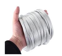 Cables de tierra trenzados de cobre 10 metros de cobre puro estañado tierra desnuda trenzada 1,5-12 mm2 ancho 4-20mm(Tined Copper,10 METERS_20MM WIDTH 12MM2)