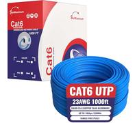 Cables Direct Online Cable sólido CAT6 de 304,8 m, 550 MHz, Ethernet LAN, UTP, 23 AWG, RJ45, color azul