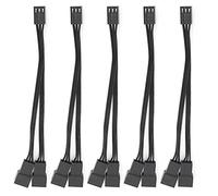 Cables divisores, 5 piezas hembra 3 pines a macho 3 pines + 3 pines cables splittee, 1 a 2 convertidor 3 pines cable de alimentación de extensión del divisor del ventilador, para ventilador de refrige