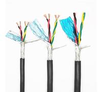 Cables eléctricos, Cable de audio, cable alimentación for monitor, control señal par trenzado 26 AWG a 18, blindado 2 núcleos a(18 Awg 0.75mm2 Black,1Meter 4Core)