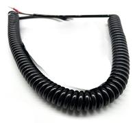 Cables eléctricos espiral., 2 núcleos, poste de lectura cuadrado 0,5mm, alambre en espiral, varilla máquina única, círculo telescópico con núcleo cobre(Stretch 3 meters)