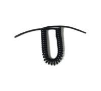 Cables en espiral, Cable de alimentación resorte retráctil cuadrado 2 núcleos(Black,Stretch 2.5 meter)