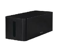 HAMA | Caja Organizadora de Cables (Caja de Cables para regleta, fácil gestión de Cables, para Oficina, Escritorio, hogar, Almacenamiento de Cargadores, con Patas de Goma), Color Negro
