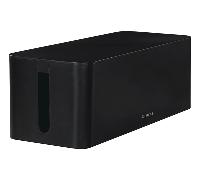 Organizador de cables Hama Maxi negro caja plástica con ranuras y pies antideslizantes