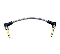 Cables para parches de guitarra Cable de tablero de pedal de efecto 6.35 Cable en ángulo recto Trenzado de nailon Conexión de blindaje de bajo ruido Conexión de cables en ángulo recto