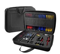 Cables Probador Circuitos Automotrices, 92PCS Multímetro Test Lead con Sondas, Conector Cable, Pinzas Cocodrilo, Eléctrica Diagnóstico Testing Kit para Automóvil, Industria, Estuche Transporte Negro