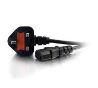 Cables To Go C2G 88514 - Cable de alimentación (3 m, Macho/Hembra, BS 1363, C13), Color Negro