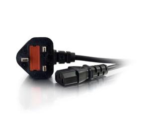 Cables To Go C2G 88514 - Cable de alimentación (3 m, Macho/Hembra, BS 1363, C13), Color Negro