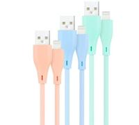 Nanocable Pack 3 Cables USB 2.0 a Lightning Macho/Macho 1m Rosa/Azul/Verde