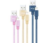 Nanocable Lightning a USB 2.0 Mallado 1.0m 3U Rosa Azul Dorado