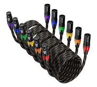 Cables XLR, cables de micrófono XLR de 10 pies, 6 paquetes de nailon trenzado, cable de altavoz XLR equilibrado de 3 pines macho a hembra Cable de micrófono para micrófonos, mezclador y sistemas de altavoces