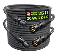 Cables XLR de 7.6m, 2 unidades, conectores Rean profesionales chapados en oro de Neutrik, cable de micrófono XLR trenzado de nailon reforzado con Kevlar, cable de micrófono, cable blindado y