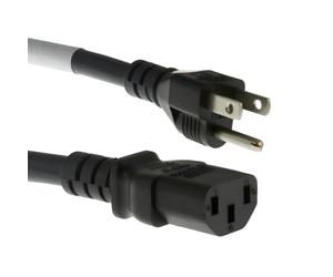 CablesAndKits Cable de alimentación de CA resistente de 2,4 m, cable de alimentación de repuesto de 3 clavijas, 15A/125V, 14AWG, NEMA 5-15P a IEC-60320-C13-3 cable de CA para PC, monitor