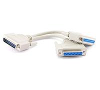CablesOnline 8 Inch Paralelo DB25 Macho/Hembra Dual Y-Splitter Cable de Impresora (ys-005)