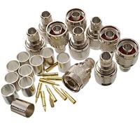 CablesOnline - Paquete de 10 conectores N macho tipo crimpado de 50 ohmios para cable coaxial RG8/RG213/LMR400
