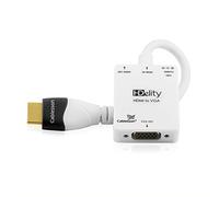 Cablesson Active HDMI a VGA - Blanco Conector de Video Femenino Cable Adaptador con Puerto de alimentaci?n y Audio Micro USB - 1080p, para PC, Laptop, DVD, Monitor de TV, BLU-Ray, Sky HD, Chromebook