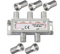 CableStop - Cable divisor coaxial de 4 vías para antena de televisión satélite (5-1000 MHz)
