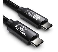 CABLETEX Cable USB 4 de 50 cm, compatible con pantalla HD 8K, transferencia de datos de 40 Gbps, cable de carga USB-C a USB-C de 240 W, para ordenadores portátiles tipo C, MacBook Pro M1 y M2, monitor