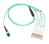 CableWholesale de Plenum Cable de Fibra optica, 40 Gigabit Ethernet QSFP 40 gbase-sr4 a MTP (MPO)/(4 Cable multiconector de 24 Pulgadas), OM3 LC Duplex LC, 50/125, 10 Meter