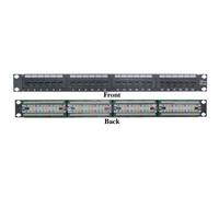CableWholesale Rackmount 24 Port Cat6 Patch Panel, Horizontal, 110 Type, 568A & 568B Compatible, 1U