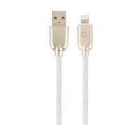 CABLE DE DATOS Y CARGA GEMBIRD 8 PINES DE CAUCHO PREMIUM, 1 M, BLANCO CC-USB2R-AMLM-1M-W