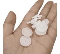 Cabluandry 100 Uds 0,5 módulo 15 dientes engranaje de corona de plástico 8,6x4mm engranaje Micro cilíndrico DIY modelo de juguete 2mm piñón de Motor de eje apretado Posición