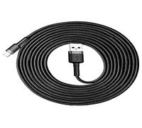 Cabo Baseus Cafule Cable iPhone Lightning 8-Pin 2A 3 Meter Cinzento+Preto Calklf-R09