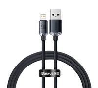 Cabo Baseus Shine Series De Dados De Carregamento Rápido USB Tipo A para Lightning 2.4A 1.2M Preto