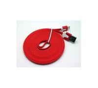 Cabo Dados New Mobile Micro Usb Flat Cable 3M Vermelho