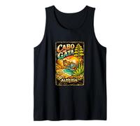 Cabo de Gata España, Diseño Vintage Costa Mediterránea Camiseta sin Mangas
