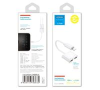 Cabo joyroom lightning - 2x adaptador de fone de ouvido lightning e ca