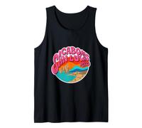 Cabo San Lucas México Vacaciones Retro Groovy Estilo Tropical Camiseta sin Mangas