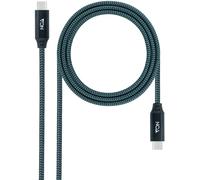 Cabo USB 3.2 Gen2x2 Nanocable 20Gbps 5A/100W 4K@60Hz USB-C M/M 2 M Gris/Negro