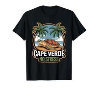 Cabo Verde Diseño de Tortuga de Playa y Palma Camiseta