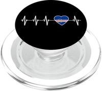Cabo Verde Heartbeat I Love Cabo Verde Bandera Patriótica Regalo PopSockets PopGrip para MagSafe