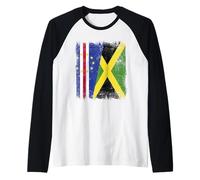 Cabo Verde Jamaica Media Bandera Cabo Verde Jamaicana Camiseta Manga Raglan
