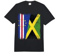Cabo Verde Jamaica Media Bandera Cabo Verde Jamaicana Comfort Colors Adult Heavyweight T-Shirt